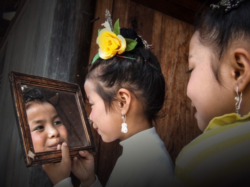 Flower in the mirror