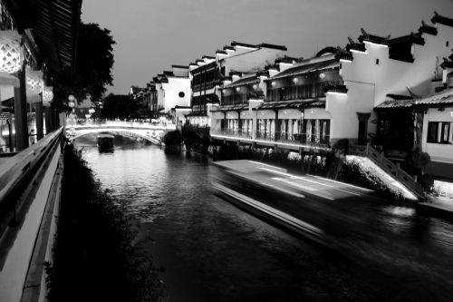 Night scene of water town