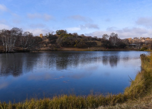 Clear sky and lake