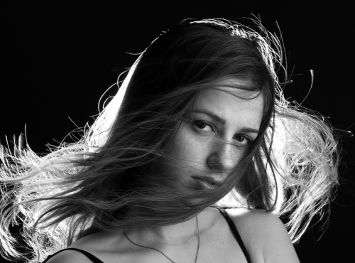 A girl with long hair