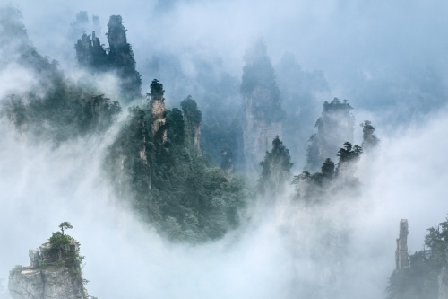 Clouds rising of Wuling Mountain