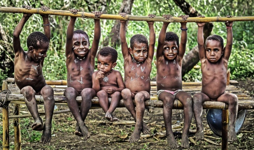 Children in the jungle
