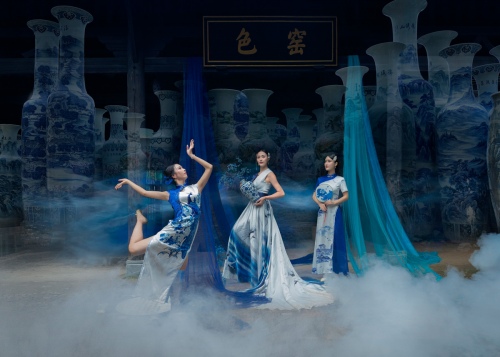 Blue and white porcelain beauty