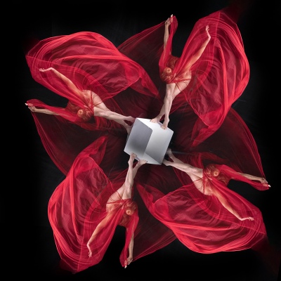 Red dance on the white cube