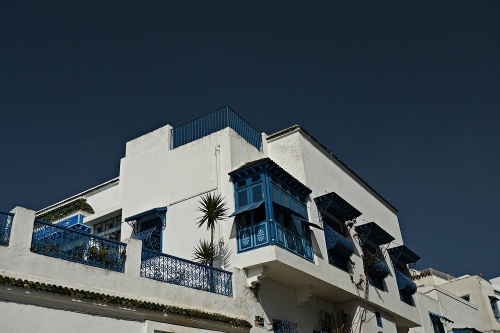 Architectural view of the city of Sidi Bou Said, Tunisia