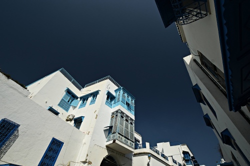 Architectural view of the city of Sidi Bou Said, Tunisia