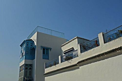 Architectural view of the city of Sidi Bou Said, Tunisia