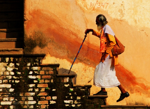 MAN AND STAIRS