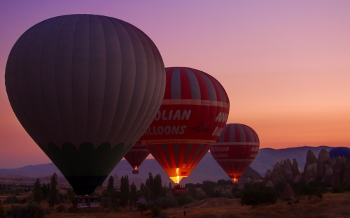 rising balloons