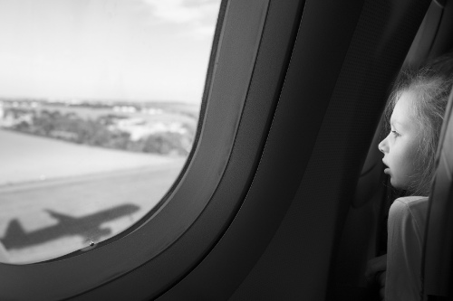 Girl and plane
