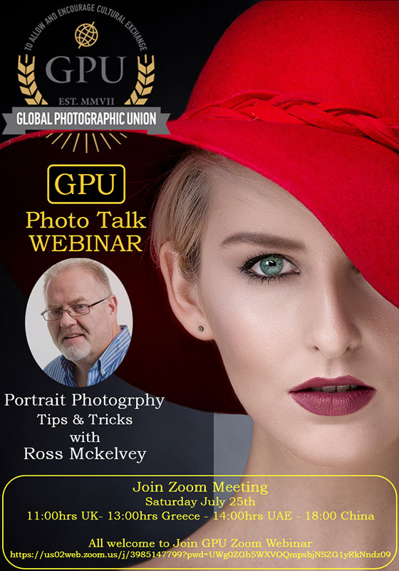 Portrait Photography Tips & Tricks with Ross McKelvey a GPU Webinar on July 25th 2020