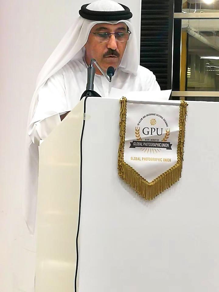 GPU Vice President Saeed Al Shamsi giving a speech at the opening ceremony