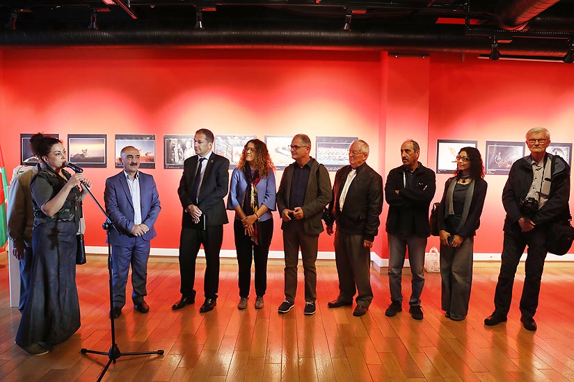 GPU governing board members and Mr Umudov at the opening of the exhibition